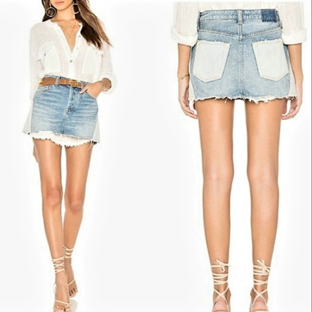 EUC We the Free Patched Denim Skirt 25